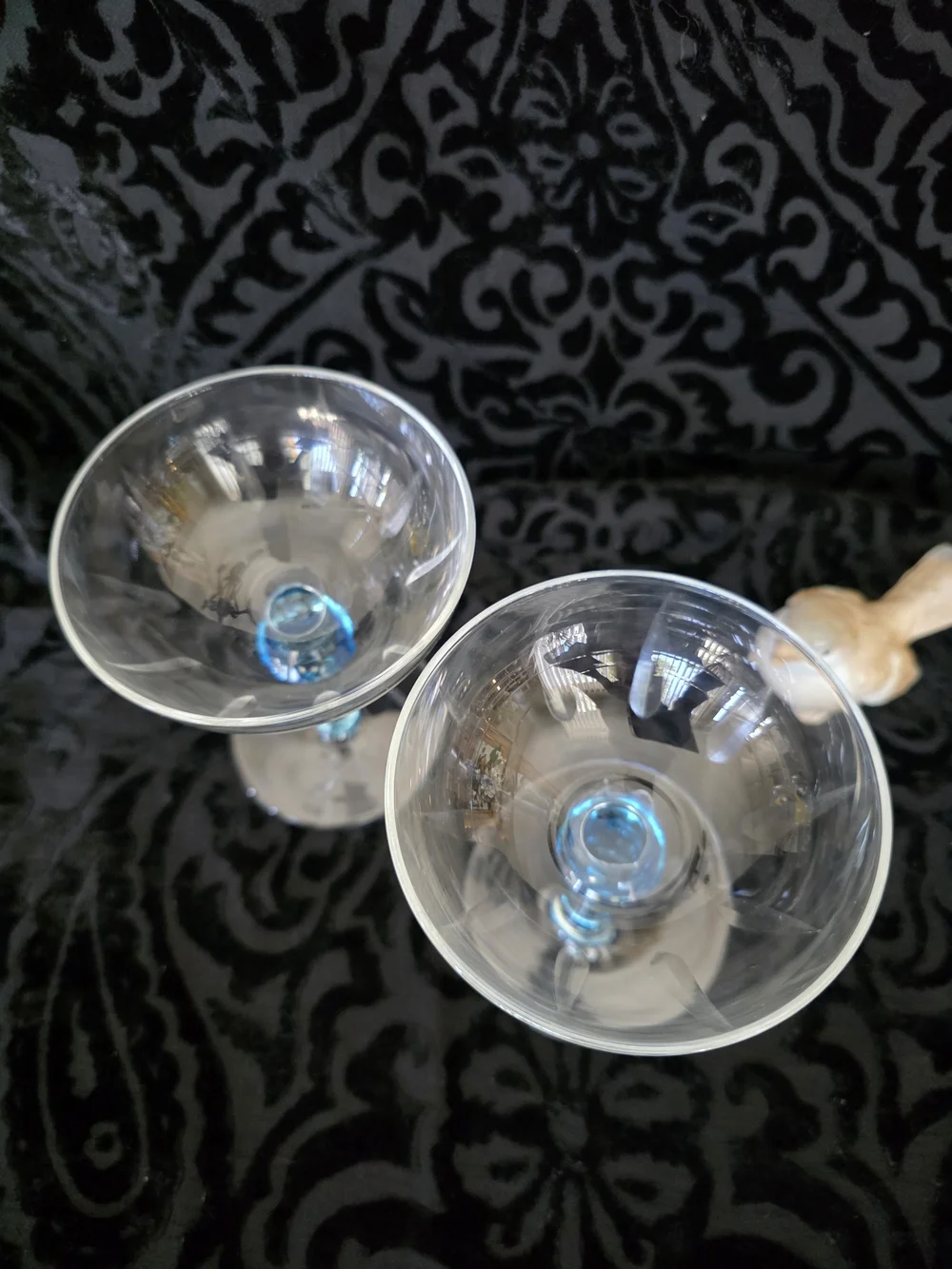 Bombay Sapphire Stem Coupe Glasses - Clear Bowls Gin/ Martini (Set of 2)